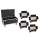 EUROLITE Set 4x Multiflood IP 18x10W RGBW Wash CRMX + Case mit Rollen