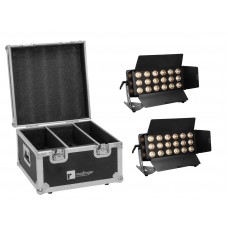 EUROLITE Set 2x LED CLS-18 QCL RGB/WW 18x7W + Flightcase