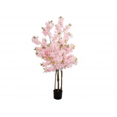 EUROPALMS Kirschbaum mit 3 Stämmen, Kunstpflanze, rosé, 160cm