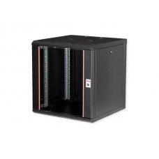 Roline Wandgehäuse Pro, 12HE, schwarz, 600x600mm, Glastür, 19''