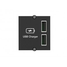Bachmann USB A/A 15W Doppelcharger Modul, schwarz