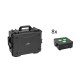 EUROLITE Set 8x AKKU IP Flat Light 3 sw + Kunststoffcase mit Trolley