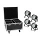 EUROLITE Set 4x LED IP PAR 14x10W HCL + Flightcase