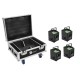 EUROLITE Set 4x AKKU IP UP-4 QCL Spot QuickDMX MK2 + Flightcase mit Rollen und Ladefunktion