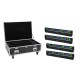 EUROLITE Set 4x LED BAR-8 SWING QCL Leiste + Flightcase mit Rollen