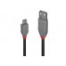 Lindy 36731 USB-Kabel, 0.5m, Anthra Line, USB A 2.0, USB Micro-B
