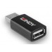 Lindy 71263 USB 2.0 Datenblocker, IN/OUT: USB-A