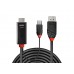 Lindy 41499 Aktives HDMI / DisplayPort Adapterkabel, 2m