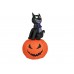 EUROPALMS Halloween Aufblasbare Figur Katze mit Kürbis, 183cm